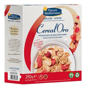 PIACERI MEDITERRANEI CEREALORO FIOCCHI DI RISO CON MAIS E FRUTTI ROSSI 250 G - farmasorriso.com