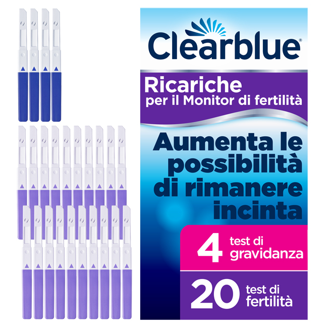 MONITOR DI FERTILITA' CLEARBLUE ADVANCED IN STICK 20 PEZZI + 4 TEST DI GRAVIDANZA - farmasorriso.com