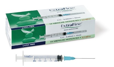 SIRINGA IPODERMICA EXTRAFINE 2,5 CC G23 0,60X30 10 PEZZI - farmasorriso.com