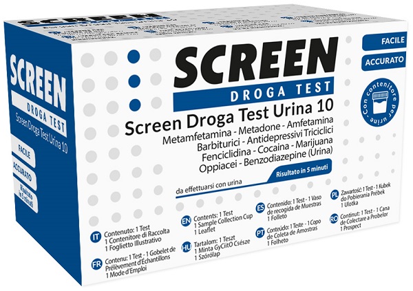 DROGA TEST CHE RILEVA 10 DROGHE TRAMITE URINA RISULTATO PER OGNI DROGA ANALIZZATA SCREEN DROGA TEST URINA 10 - farmasorriso.com