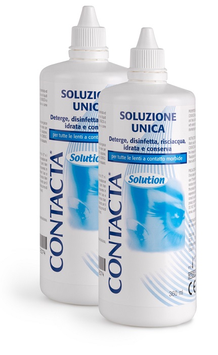 SOLUZIONE PER LENTI A CONTATTO CONTACTA 2 PEZZI 360 ML - farmasorriso.com