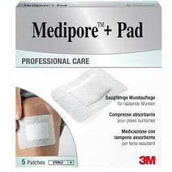 MEDICAZIONE MEDIPORE+PAD 5X7,2CM 5PEZZI - farmasorriso.com