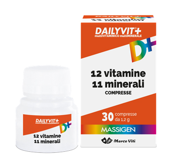 MASSIGEN DAILYVIT 12 VITAMINE 11 MINERALI 30 COMPRESSE RIVESTITE - farmasorriso.com