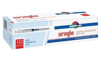 SIRINGA PER VENIPUNTURA MASTER-AID 2,5 ML 10 GAUGE 23 PEZZI - farmasorriso.com
