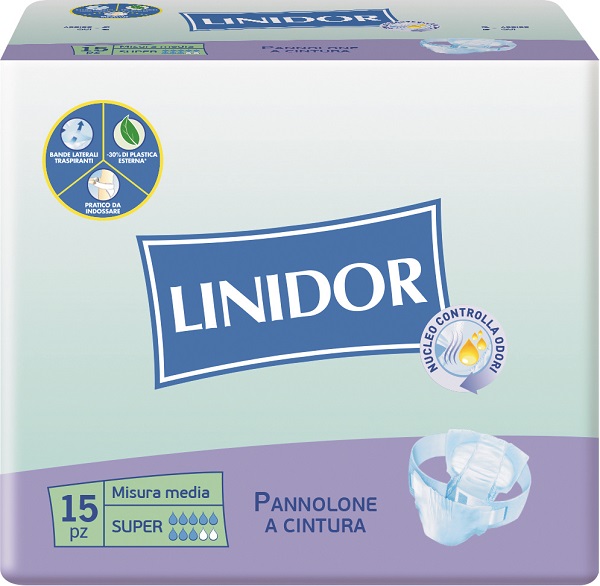PANNOLONE LINIDOR SUPER PANNOLINO A CINTURA MM 15 PEZZI - farmasorriso.com