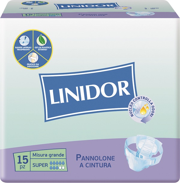 PANNOLONE LINIDOR PERFECT CARE SUPER A CINTURA MG 15 PEZZI - farmasorriso.com