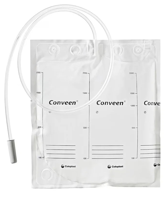 SACCA LETTO CONVEEN BASIC CON MANIGLIA CAPACITA' 2000ML LUNGHEZZ TUBO 100CM NO SCARICO CONFEZIONE DA 30PEZZI - farmasorriso.com