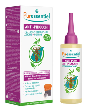 LOZIONE ANTIPIDOCCHI 100 ML + PETTINE PURESSENTIEL - farmasorriso.com