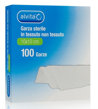 ALVITA GARZA STERILE IN TESSUTO NON TESSUTO 10X10CM 100 PEZZI - farmasorriso.com