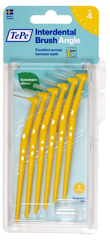 TEPE ANGLE SCOVOLINO GIALLO 0,7MM 6 PEZZI - farmasorriso.com