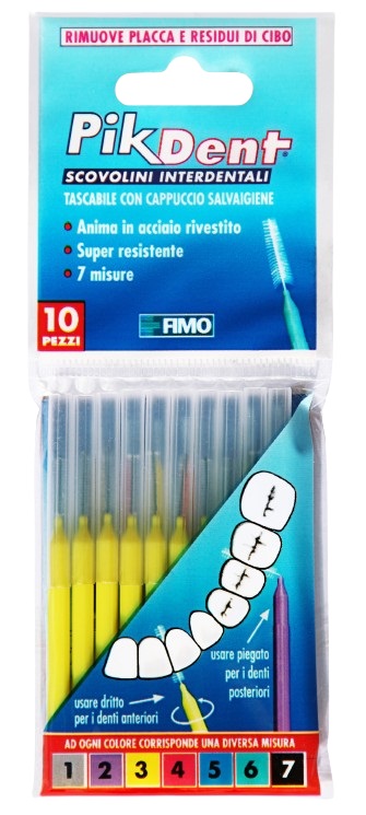 PIKDENT STUZZICOLINO 3 GIALLO 10 PEZZI - farmasorriso.com