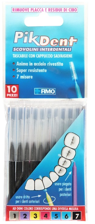 PIKDENT STUZZICOLINO 7 NERO 10 PEZZI - farmasorriso.com