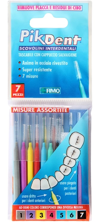 PIKDENT STUZZICOLINO 1 BUSTINA CON 7 MISURE ASSORTITE - farmasorriso.com
