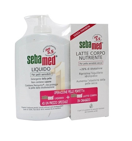 SEBAMED LIQUIDO 400ML+ LATTE CORPO 180 ML - farmasorriso.com