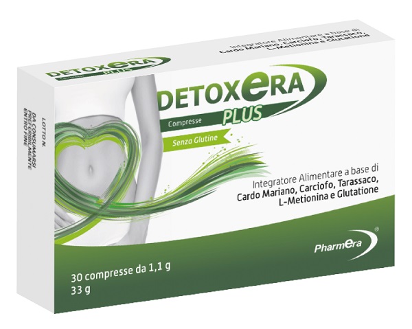 DETOXERA PLUS INTEGRATORE ALIMENTARE PER STIPSI E TRANSITO INTESTINALE 30 COMPRESSE - farmasorriso.com