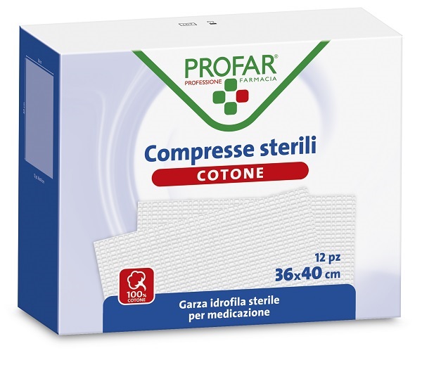 COMPRESSE IN COTONE 12 PEZZI 36 X 40 CM PROFAR - farmasorriso.com