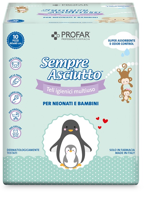 SEMPRE ASCIUTTO TELI IGIENICI MULTIUSO 10 PEZZI PROFAR - farmasorriso.com