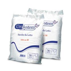 SACCA DI DRENAGGIO DA LETTO PER INCONTINENZA UROSYSTEM TUBO 90 CM SENZA SCARICO 30 PEZZI - farmasorriso.com