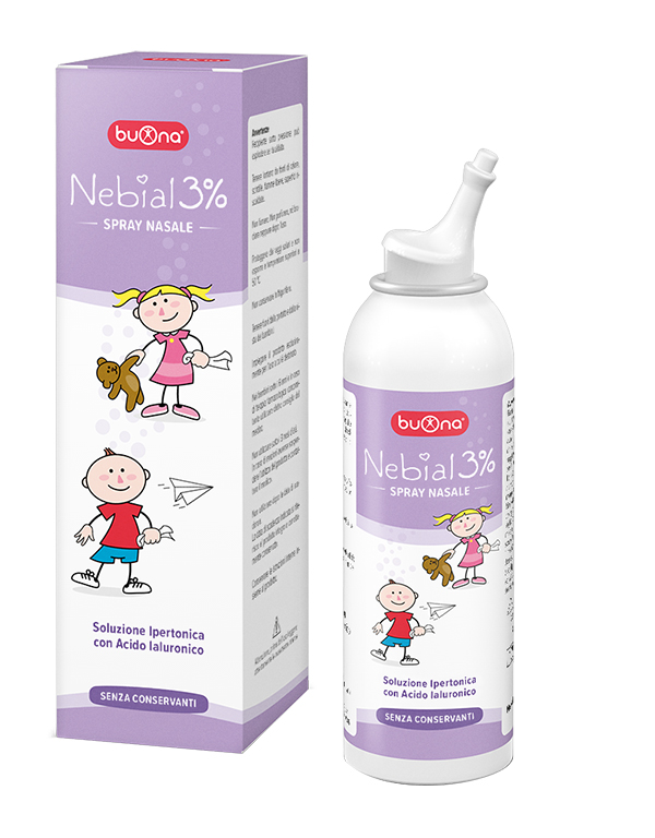 NEBIAL SOLUZIONE SALINA IPERTONICA DI SODIO CLORURO AL 3% CON ACIDO IALURONICO SPRAY NASALE 100 ML - farmasorriso.com