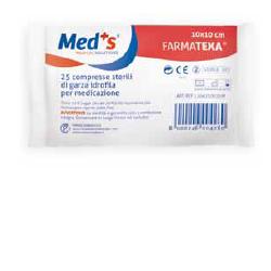 GARZA COMPRESSA IDROFILA MEDS FARMATEXA 12/8 10X10CM 25 PEZZI - farmasorriso.com