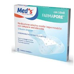 MEDICAZIONE MEDS PORE ADESIVA IMPERMEABILE 10X15CM 5 PEZZI - farmasorriso.com