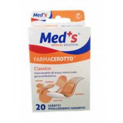 CEROTTO MEDS STRIP POLIURETANO IPOALLERGENICO CLASSICO ASSORTITI 20 PEZZI - farmasorriso.com