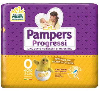 PAMPERS PROGRESSI MICRO PANNOLINI PER BAMBINI 24 PEZZI - farmasorriso.com