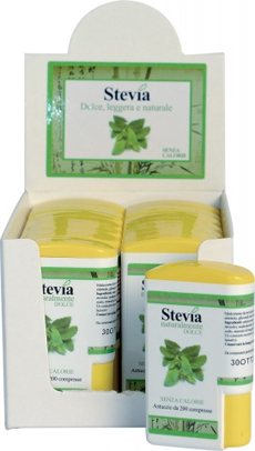 STEVIA EDULCORANTE 200 COMPRESSE DISPLAY CONTENENTE 14 DISPENSER - farmasorriso.com