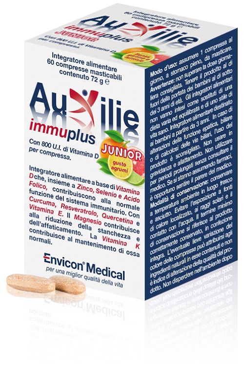 AUXILIE IMMUPLUS JUNIOR MASTICABILE 30 COMPRESSE - farmasorriso.com