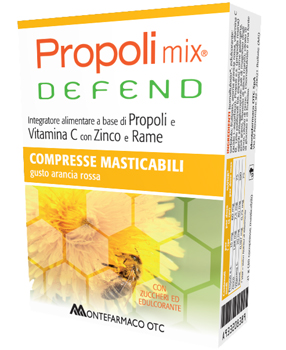 PROPOLI MIX DEFEND 30 COMPRESSE MASTICABILI GUSTO ARANCIA - farmasorriso.com