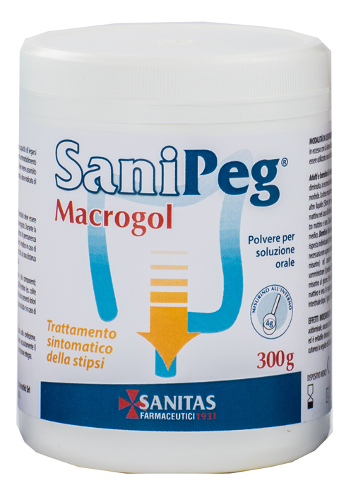 SANIPEG MACROGOL POLVERE PER SOLUZIONE ORALE BARATTOLO 300 G - farmasorriso.com