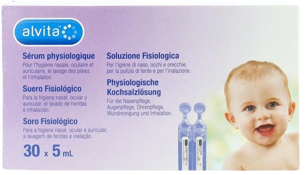 SOLUZIONE FISIOLOGICA ALVITA 30 FIALE X 5 ML - farmasorriso.com