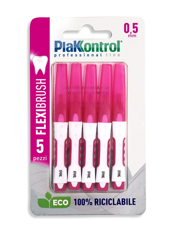 PLAKKONTROL SCOVOLINO INTERDENTALE FLEXI BRUSH05 BLISTER 5 PEZZI - farmasorriso.com