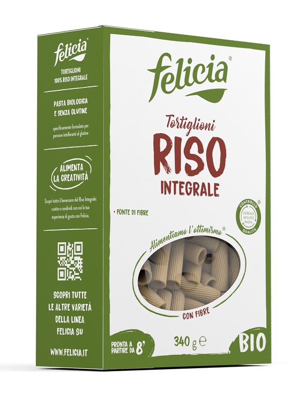 FELICIA BIO RISO INTEGRALE TORTIGLIONI 340 G - farmasorriso.com