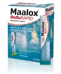 SOSPENSIONE ORALE MAALOX REFLURAPID 20 BUSTINE MONODOSE DA 10 ML - farmasorriso.com