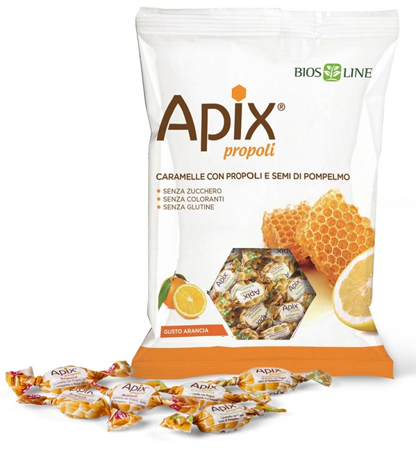 APIX PROPOLI CARAMELLA ARANCIA 50 G BIOSLINE - farmasorriso.com