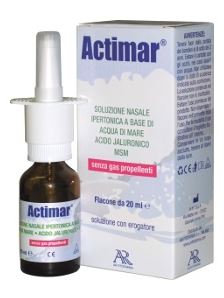 ACTIMAR SOLUZIONE NASALE SPRAY SALINA 3% CON ACIDO IALURONICO + MSM 20 ML CON EROGATORE - farmasorriso.com