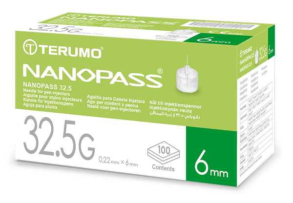 AGO PER PENNA DA INSULINA NANOPASS 32,5 GAUGE LUNGHEZZA 6 MM 100 PEZZI - farmasorriso.com