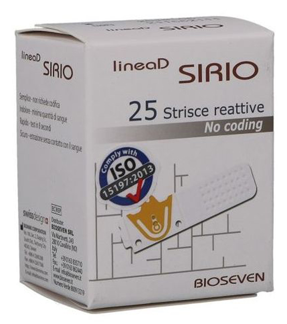 STRISCE MISURAZIONE GLICEMIA LINEA D SIRIO 25 PEZZI - farmasorriso.com