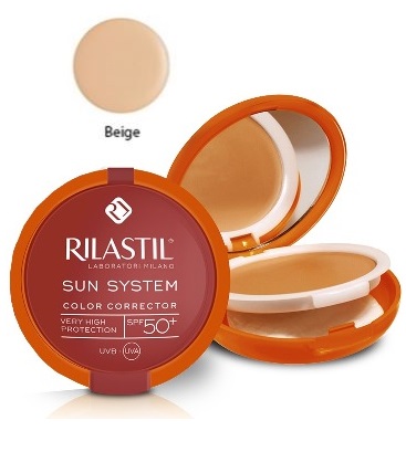 RILASTIL SUN SYSTEM PHOTO PROTECTION THERAPY SPF50+ COMPATTO BEIGE 10 ML - farmasorriso.com