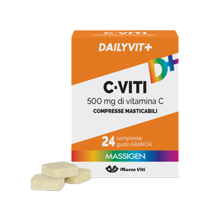 DAILYVIT+ C VITI 500MG DI VITAMINA C 24 COMPRESSE GUSTO ARANCIA - farmasorriso.com