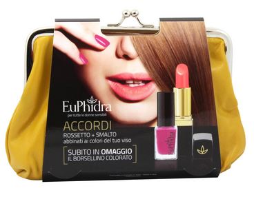 EUPHIDRA SKIN COLOR ACCORDI ROSSETTO PM01 ARANCIO + SMALTO SR67 + BORSELLINO OMAGGIO PER FOTOTIPO CASTANO - farmasorriso.com