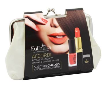 EUPHIDRA SKIN COLOR ACCORDI ROSSETTO PM02 CORALLO + SMALTO SR59 + BORSELLINO OMAGGIO PER FOTOTIPO BRUNO - farmasorriso.com