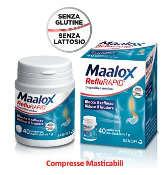 MAALOX REFLURAPID 40 COMPRESSE MASTICABILI - farmasorriso.com