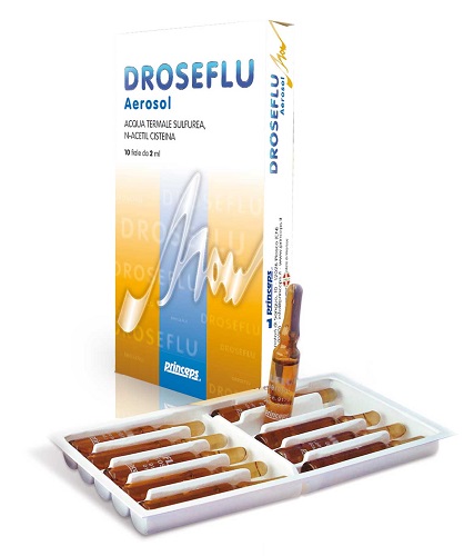 DROSEFLU FIALE AEROSOL ACQUA TERMALE SULFUREA 10 FIALE DA 2 ML - farmasorriso.com