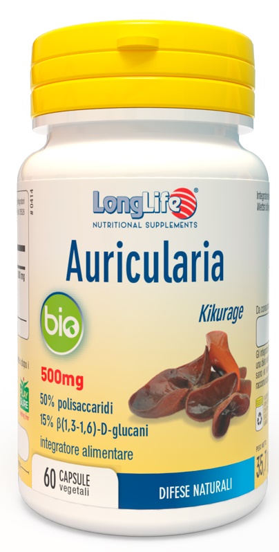 LONGLIFE AURICULARIA BIO 60 CAPSULE - farmasorriso.com