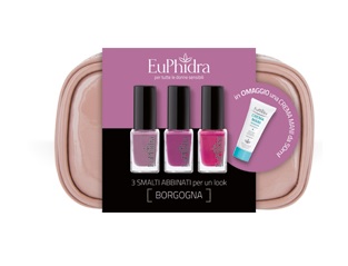 EUPHIDRA BORGOGNA LOOK POCHETTE 3 MINI SMALTI + 1 CREMA MANI 25 ML - farmasorriso.com