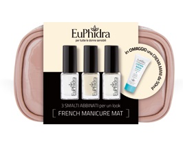 EUPHIDRA FRENCH MANICURE MAT POCHETTE 3 MINI SMALTI + 1 CREMA MANI 25 ML - farmasorriso.com