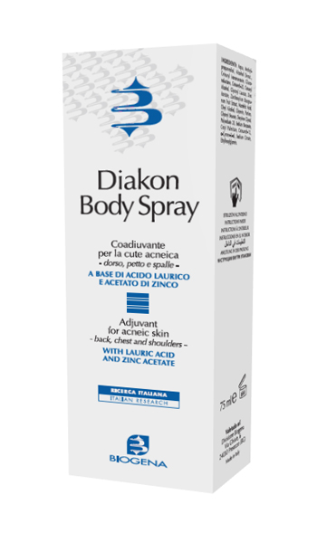 DIAKON BODY SPRAY COADIUVANTE CUTE ACNEICA DORSO PETTO E SPALLE 75 ML - farmasorriso.com
