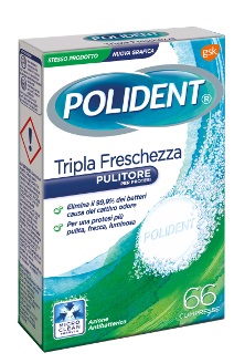 POLIDENT TRIPLA FRESCHEZZA 66 COMPRESSE - farmasorriso.com